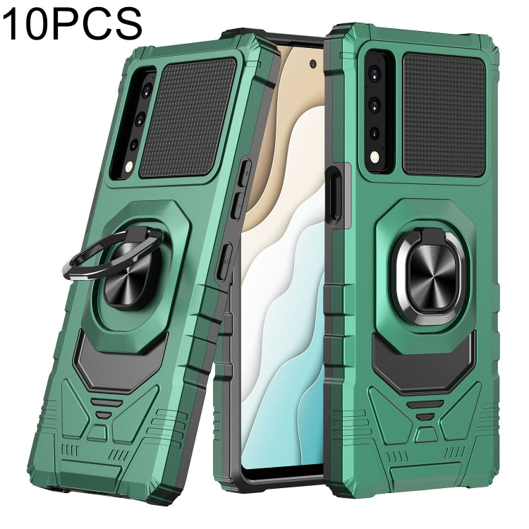 For LG Stylo 7 5G 10 PCS Armor Magnetic PC + TPU Shockproof Case with 360 Degree Rotation Ring Holder