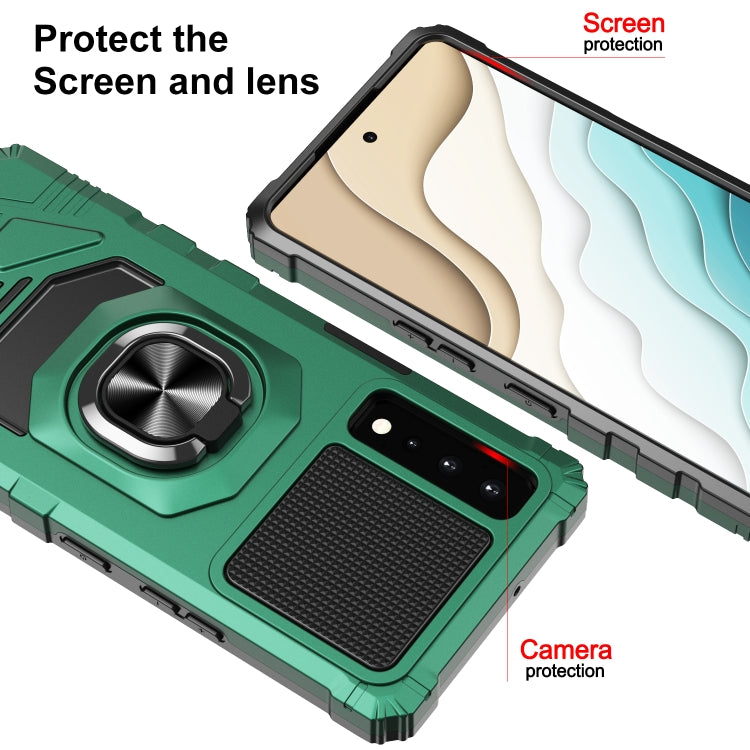 For LG Stylo 7 5G 10 PCS Armor Magnetic PC + TPU Shockproof Case with 360 Degree Rotation Ring Holder