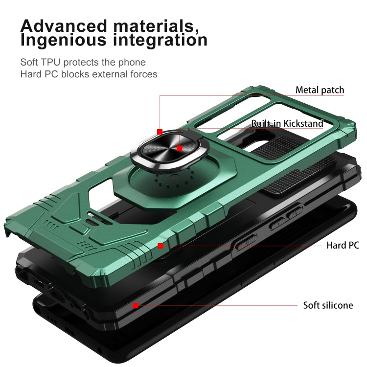 For LG Stylo 7 5G 10 PCS Armor Magnetic PC + TPU Shockproof Case with 360 Degree Rotation Ring Holder