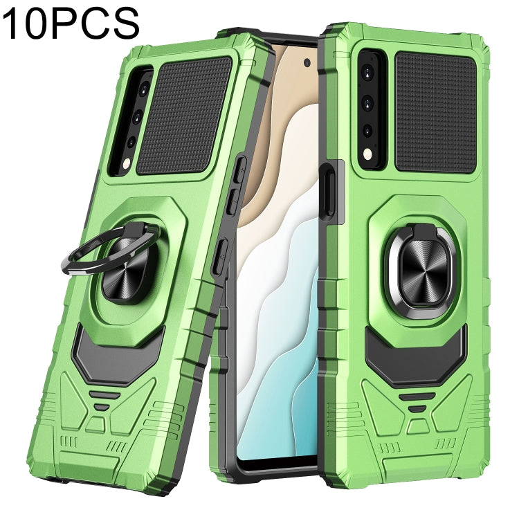 For LG Stylo 7 5G 10 PCS Armor Magnetic PC + TPU Shockproof Case with 360 Degree Rotation Ring Holder