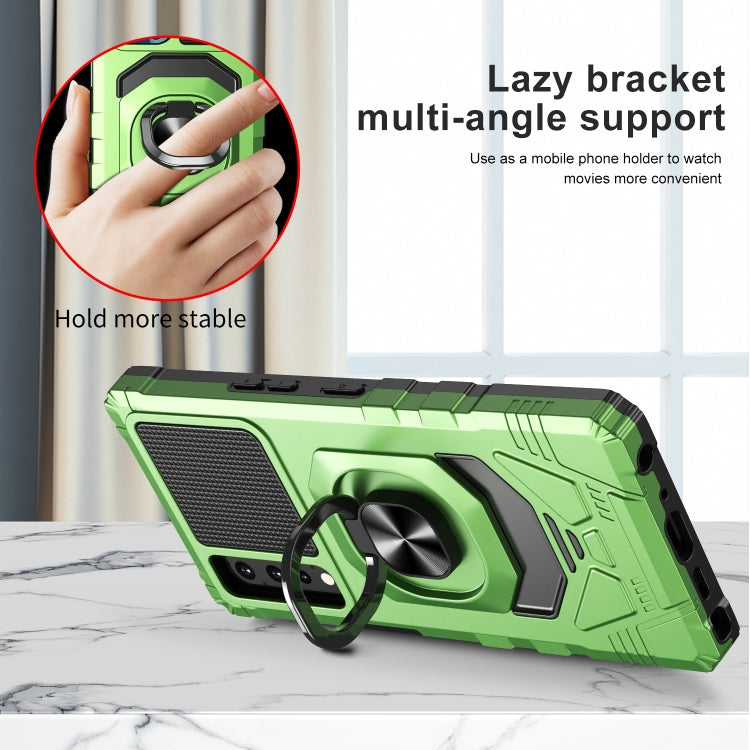 For LG Stylo 7 5G 10 PCS Armor Magnetic PC + TPU Shockproof Case with 360 Degree Rotation Ring Holder
