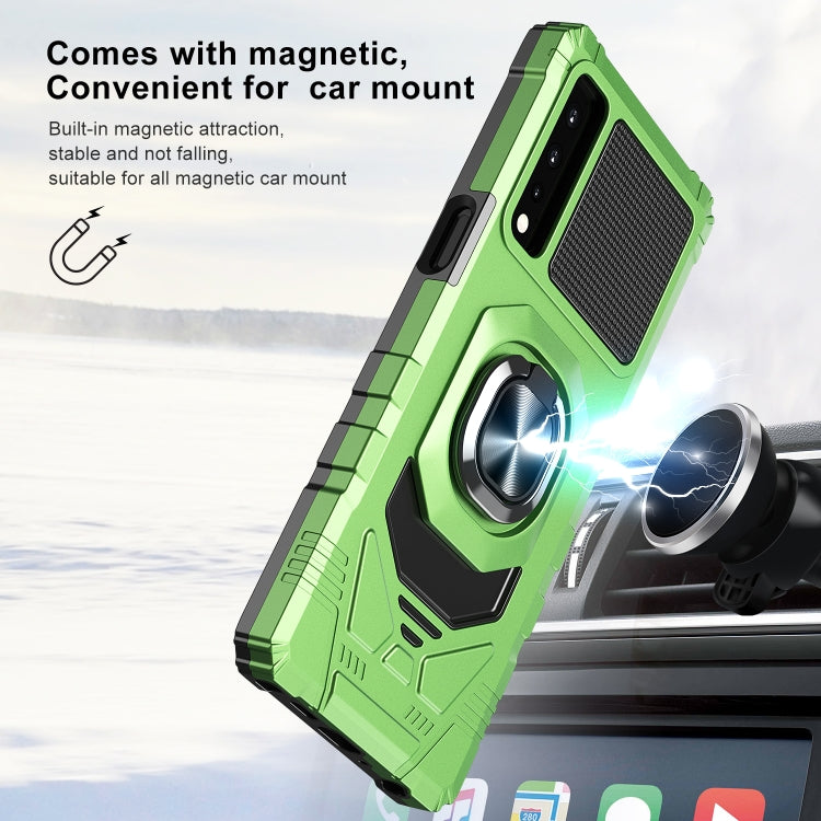 For LG Stylo 7 5G 10 PCS Armor Magnetic PC + TPU Shockproof Case with 360 Degree Rotation Ring Holder