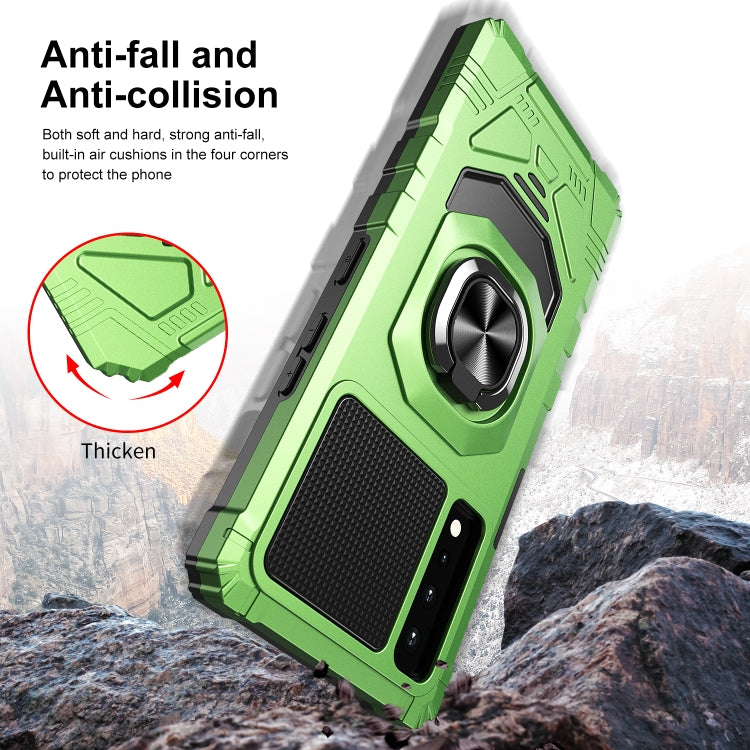 For LG Stylo 7 5G 10 PCS Armor Magnetic PC + TPU Shockproof Case with 360 Degree Rotation Ring Holder