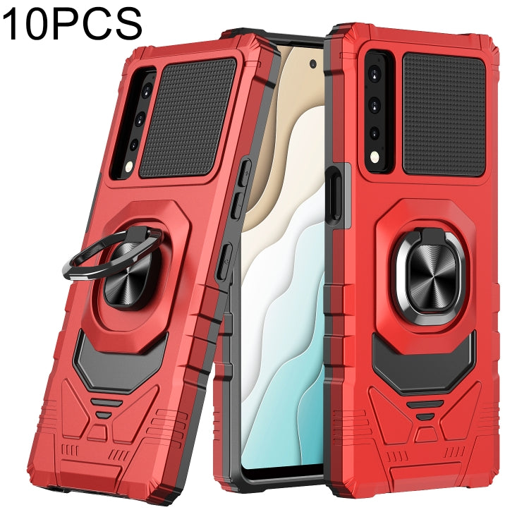For LG Stylo 7 5G 10 PCS Armor Magnetic PC + TPU Shockproof Case with 360 Degree Rotation Ring Holder