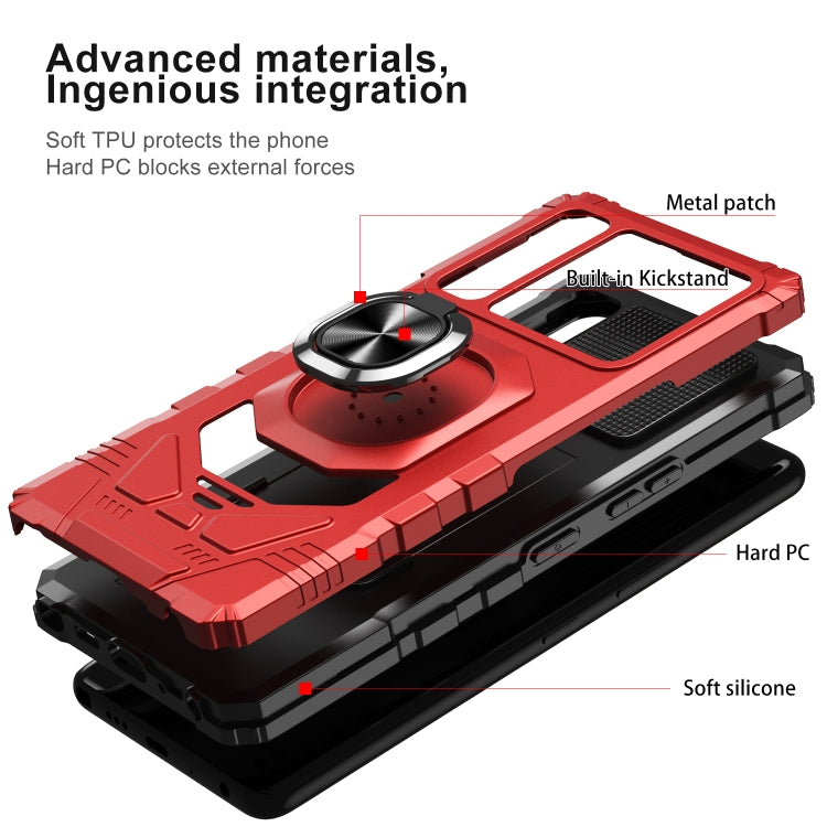 For LG Stylo 7 5G 10 PCS Armor Magnetic PC + TPU Shockproof Case with 360 Degree Rotation Ring Holder