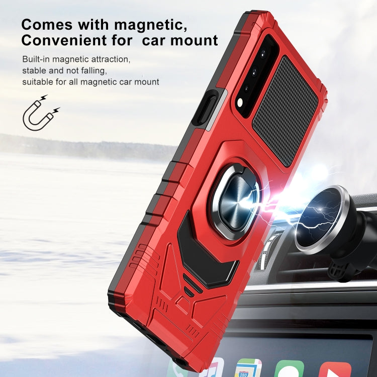 For LG Stylo 7 5G 10 PCS Armor Magnetic PC + TPU Shockproof Case with 360 Degree Rotation Ring Holder