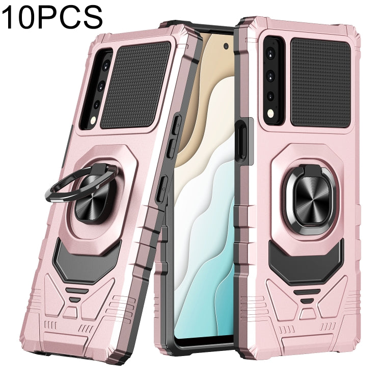 For LG Stylo 7 5G 10 PCS Armor Magnetic PC + TPU Shockproof Case with 360 Degree Rotation Ring Holder