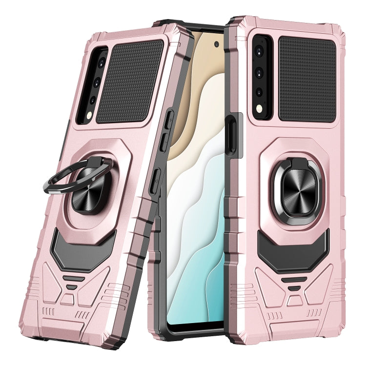 For LG Stylo 7 5G 10 PCS Armor Magnetic PC + TPU Shockproof Case with 360 Degree Rotation Ring Holder