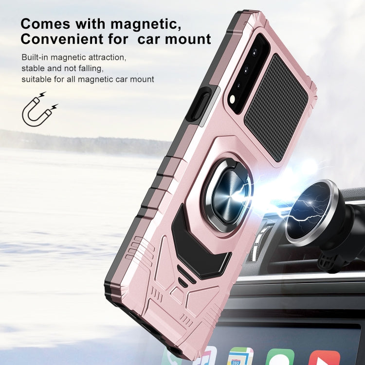 For LG Stylo 7 5G 10 PCS Armor Magnetic PC + TPU Shockproof Case with 360 Degree Rotation Ring Holder