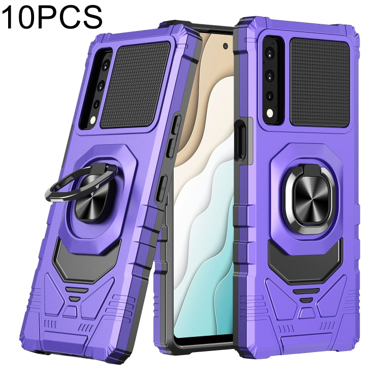 For LG Stylo 7 5G 10 PCS Armor Magnetic PC + TPU Shockproof Case with 360 Degree Rotation Ring Holder