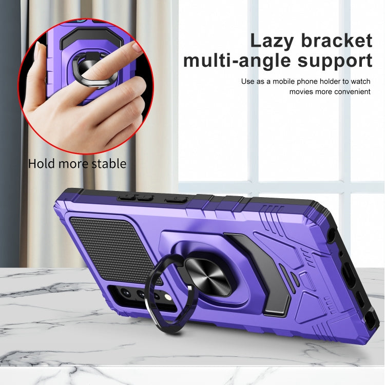 For LG Stylo 7 5G 10 PCS Armor Magnetic PC + TPU Shockproof Case with 360 Degree Rotation Ring Holder