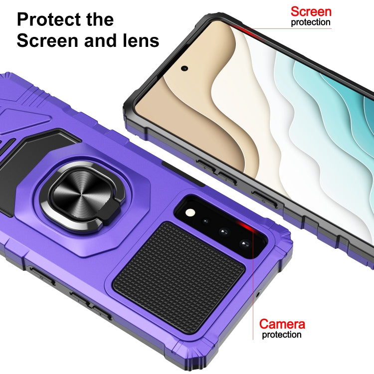 For LG Stylo 7 5G 10 PCS Armor Magnetic PC + TPU Shockproof Case with 360 Degree Rotation Ring Holder