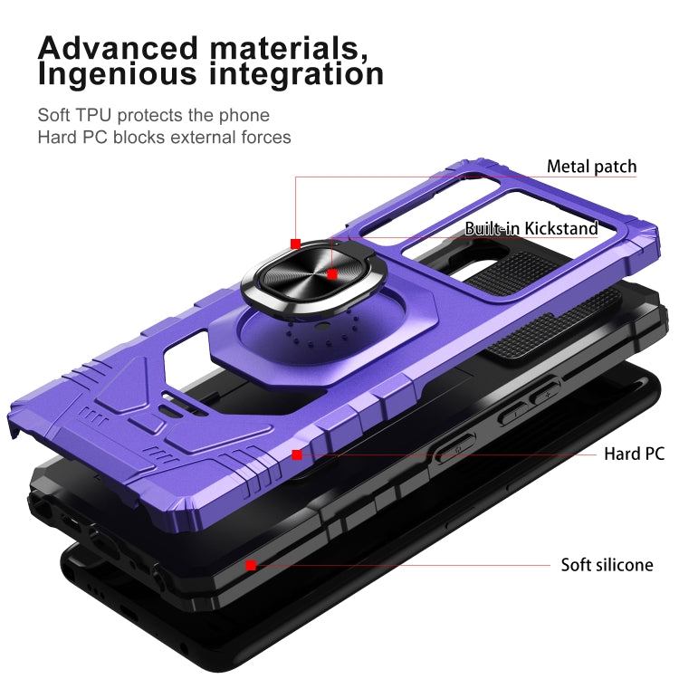 For LG Stylo 7 5G 10 PCS Armor Magnetic PC + TPU Shockproof Case with 360 Degree Rotation Ring Holder