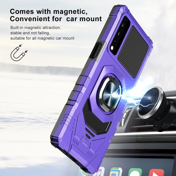 For LG Stylo 7 5G 10 PCS Armor Magnetic PC + TPU Shockproof Case with 360 Degree Rotation Ring Holder