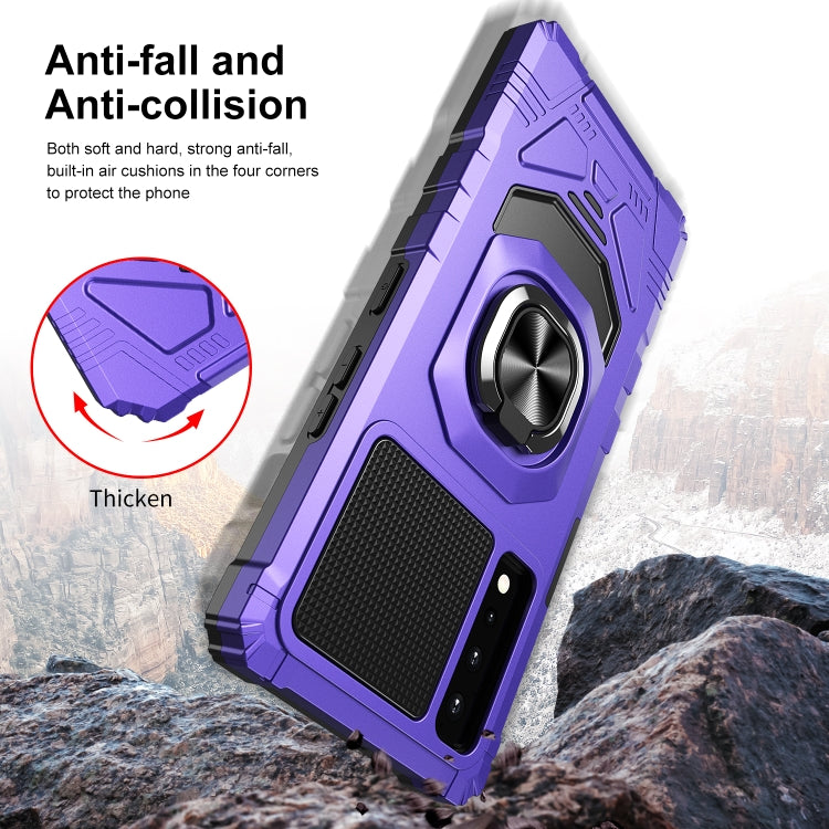 For LG Stylo 7 5G 10 PCS Armor Magnetic PC + TPU Shockproof Case with 360 Degree Rotation Ring Holder
