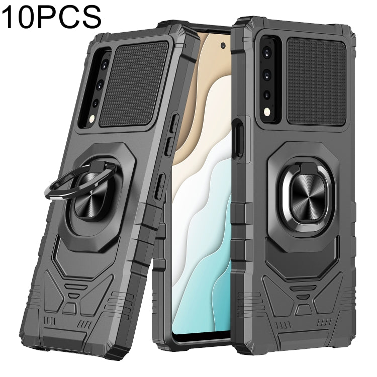For LG Stylo 7 5G 10 PCS Armor Magnetic PC + TPU Shockproof Case with 360 Degree Rotation Ring Holder