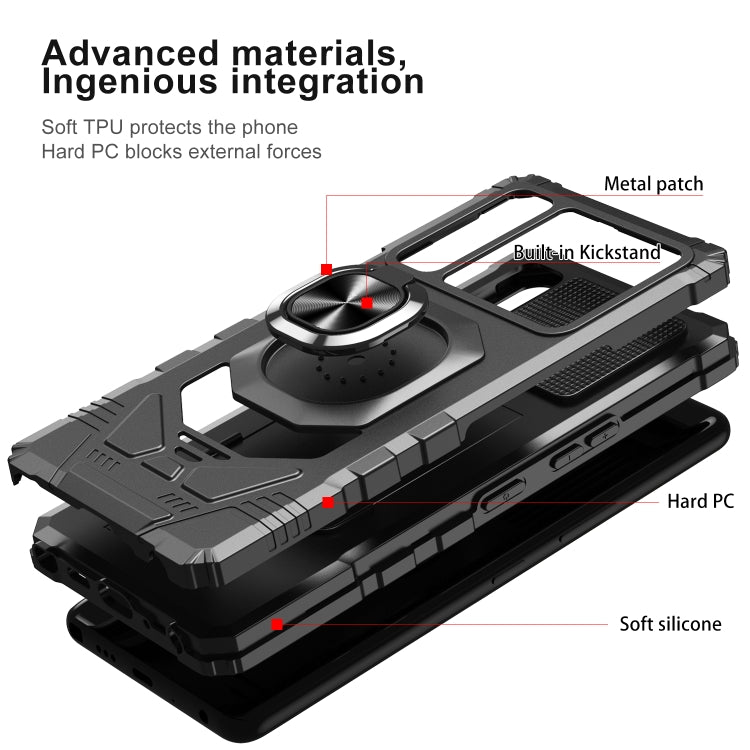 For LG Stylo 7 5G 10 PCS Armor Magnetic PC + TPU Shockproof Case with 360 Degree Rotation Ring Holder