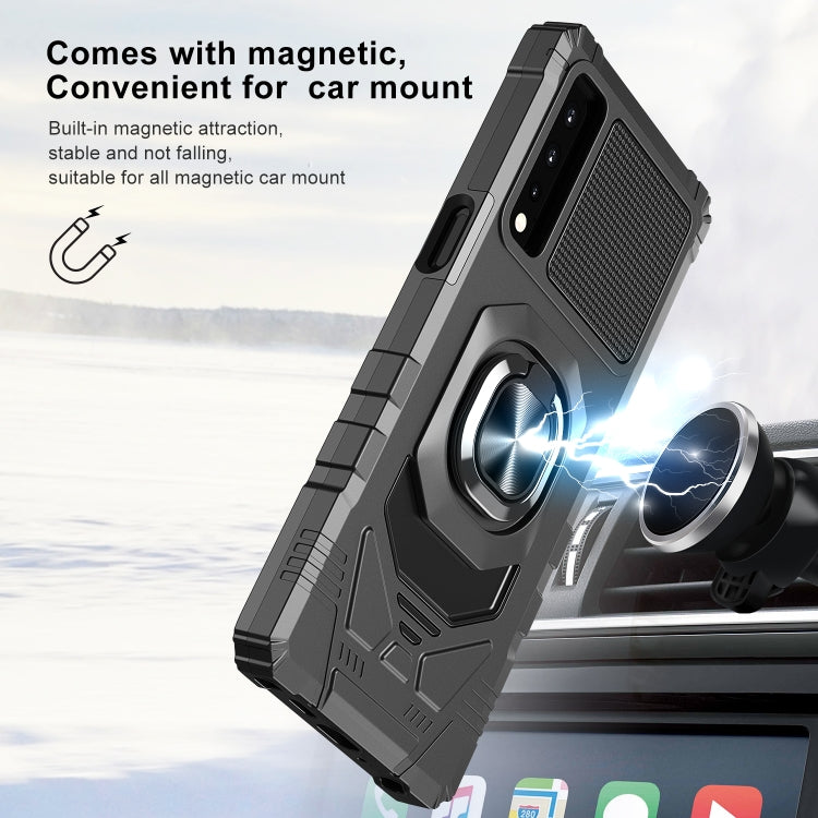 For LG Stylo 7 5G 10 PCS Armor Magnetic PC + TPU Shockproof Case with 360 Degree Rotation Ring Holder