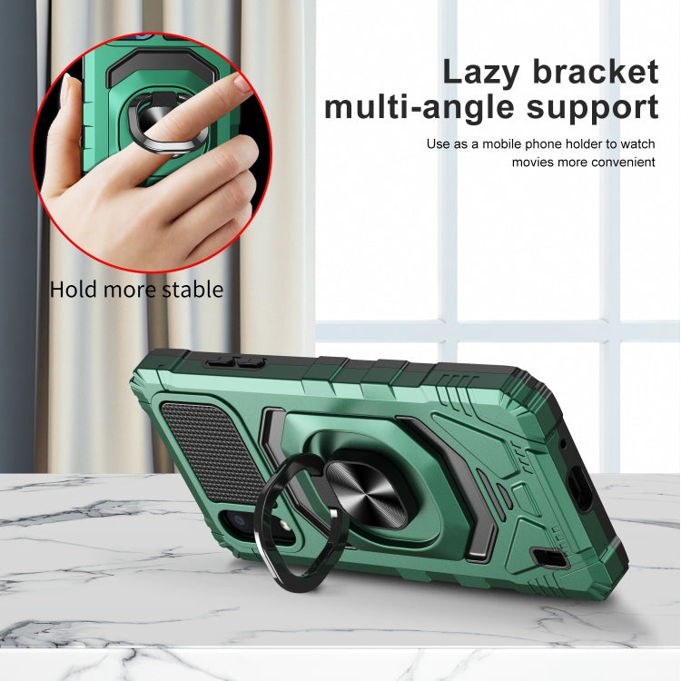 For Samsung Galaxy A01 10 PCS Armor Magnetic PC + TPU Shockproof Case with 360 Degree Rotation Ring Holder