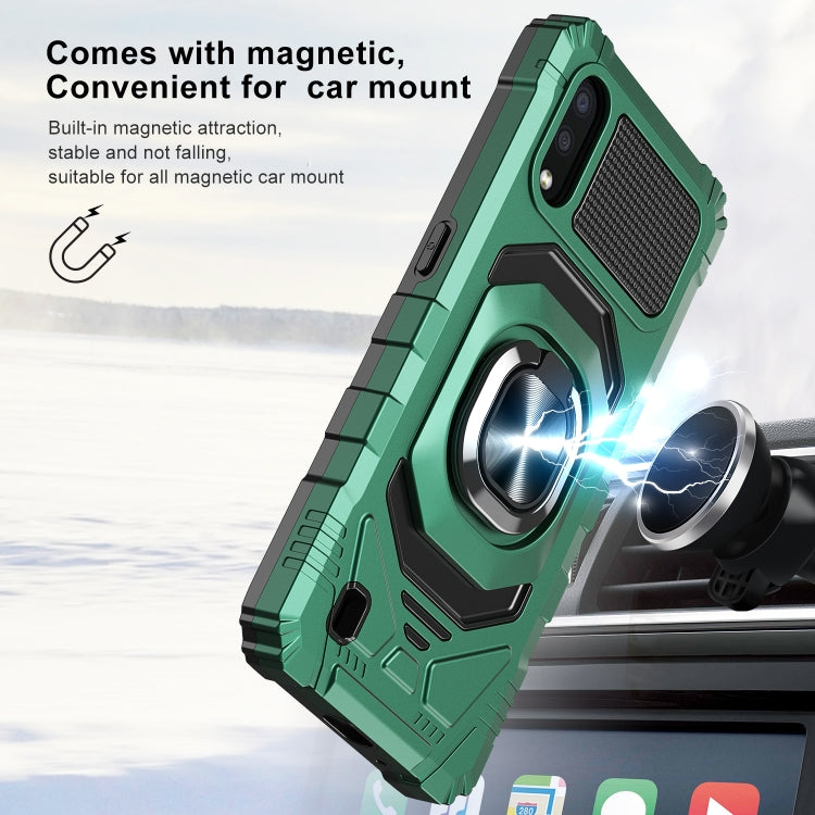 For Samsung Galaxy A01 10 PCS Armor Magnetic PC + TPU Shockproof Case with 360 Degree Rotation Ring Holder