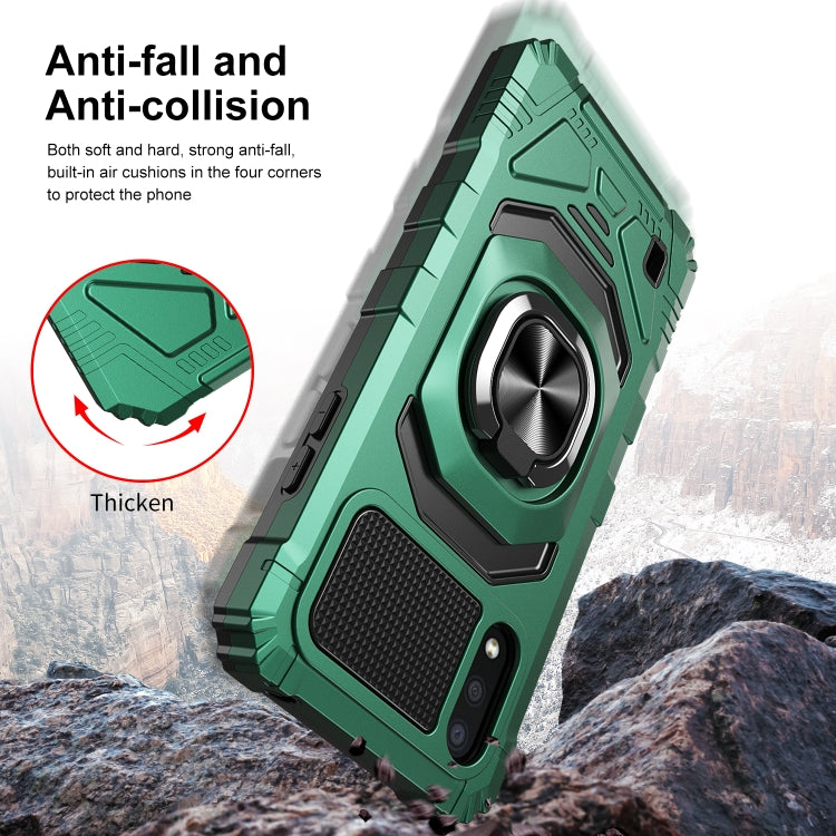 For Samsung Galaxy A01 10 PCS Armor Magnetic PC + TPU Shockproof Case with 360 Degree Rotation Ring Holder