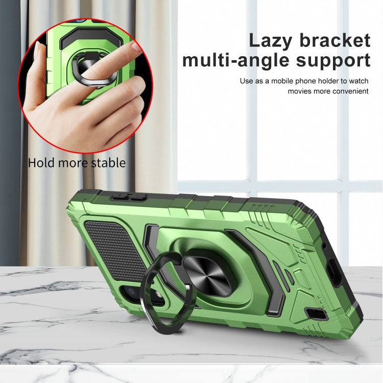 For Samsung Galaxy A01 10 PCS Armor Magnetic PC + TPU Shockproof Case with 360 Degree Rotation Ring Holder