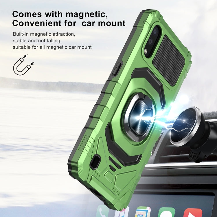 For Samsung Galaxy A01 10 PCS Armor Magnetic PC + TPU Shockproof Case with 360 Degree Rotation Ring Holder