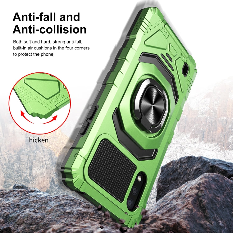 For Samsung Galaxy A01 10 PCS Armor Magnetic PC + TPU Shockproof Case with 360 Degree Rotation Ring Holder