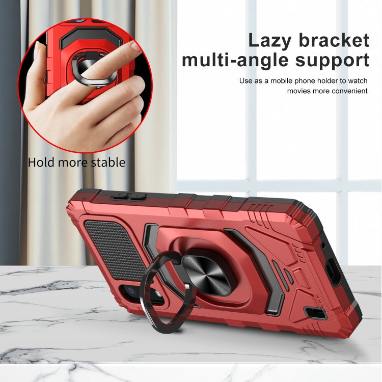 For Samsung Galaxy A01 10 PCS Armor Magnetic PC + TPU Shockproof Case with 360 Degree Rotation Ring Holder