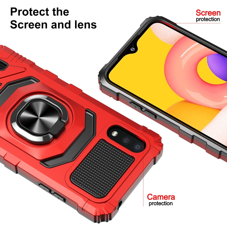 For Samsung Galaxy A01 10 PCS Armor Magnetic PC + TPU Shockproof Case with 360 Degree Rotation Ring Holder