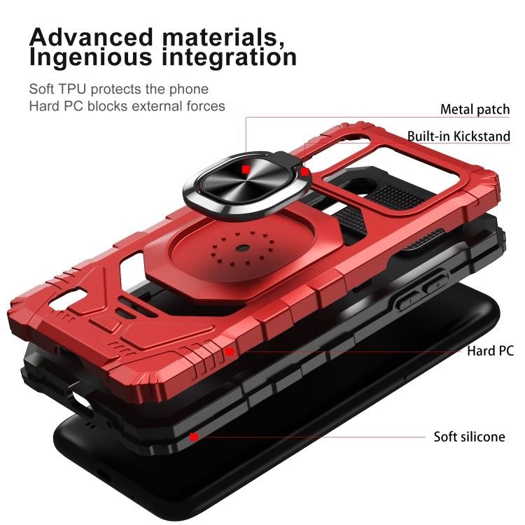 For Samsung Galaxy A01 10 PCS Armor Magnetic PC + TPU Shockproof Case with 360 Degree Rotation Ring Holder