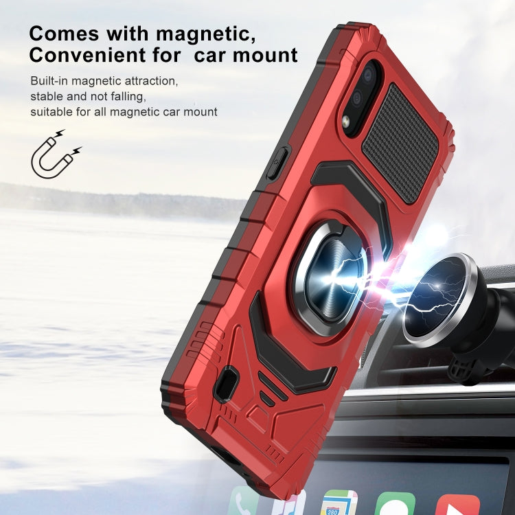 For Samsung Galaxy A01 10 PCS Armor Magnetic PC + TPU Shockproof Case with 360 Degree Rotation Ring Holder