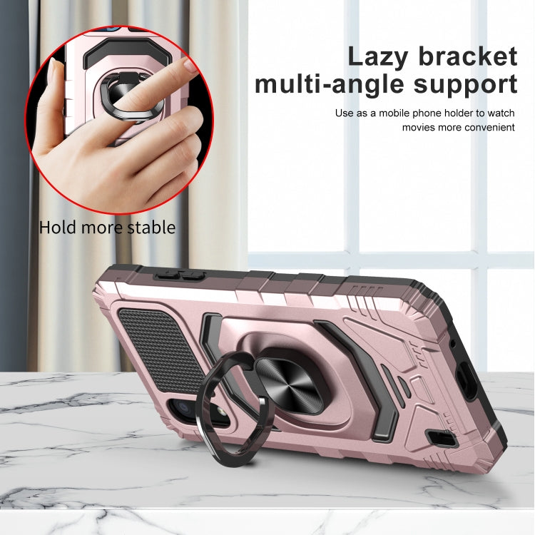 For Samsung Galaxy A01 10 PCS Armor Magnetic PC + TPU Shockproof Case with 360 Degree Rotation Ring Holder