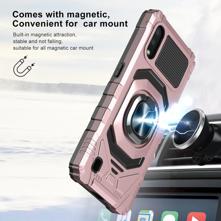 For Samsung Galaxy A01 10 PCS Armor Magnetic PC + TPU Shockproof Case with 360 Degree Rotation Ring Holder