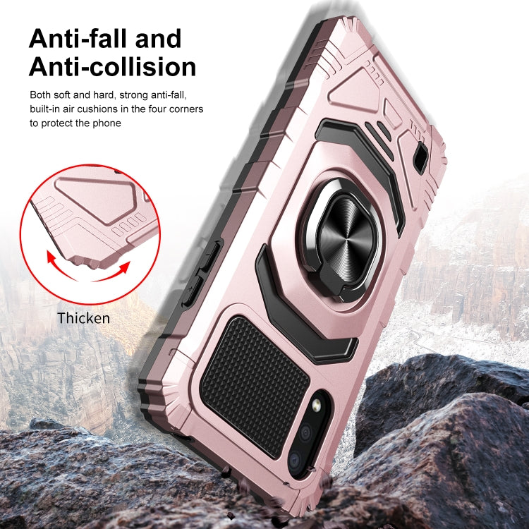 For Samsung Galaxy A01 10 PCS Armor Magnetic PC + TPU Shockproof Case with 360 Degree Rotation Ring Holder