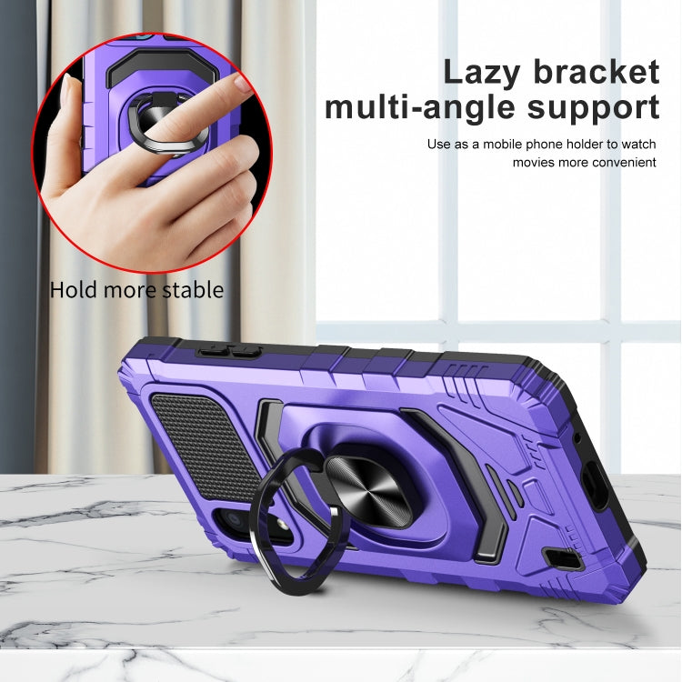 For Samsung Galaxy A01 10 PCS Armor Magnetic PC + TPU Shockproof Case with 360 Degree Rotation Ring Holder