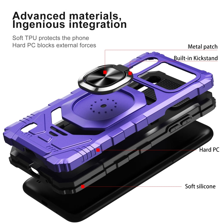 For Samsung Galaxy A01 10 PCS Armor Magnetic PC + TPU Shockproof Case with 360 Degree Rotation Ring Holder