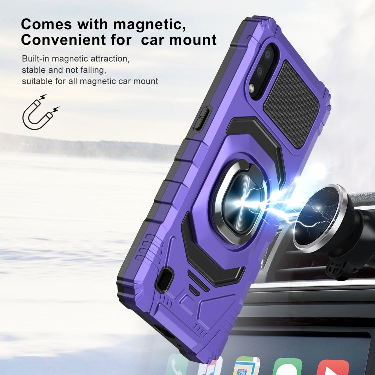 For Samsung Galaxy A01 10 PCS Armor Magnetic PC + TPU Shockproof Case with 360 Degree Rotation Ring Holder