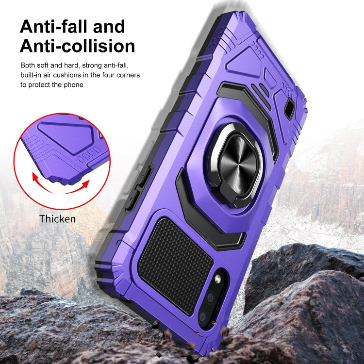 For Samsung Galaxy A01 10 PCS Armor Magnetic PC + TPU Shockproof Case with 360 Degree Rotation Ring Holder