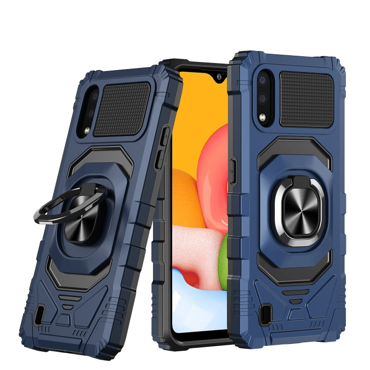 For Samsung Galaxy A01 10 PCS Armor Magnetic PC + TPU Shockproof Case with 360 Degree Rotation Ring Holder