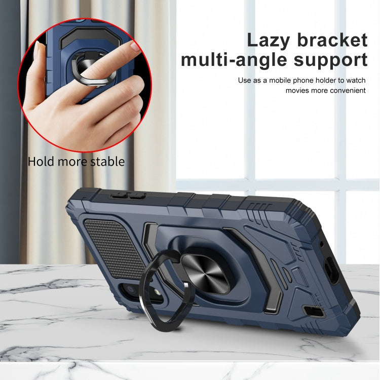 For Samsung Galaxy A01 10 PCS Armor Magnetic PC + TPU Shockproof Case with 360 Degree Rotation Ring Holder