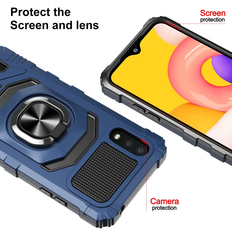 For Samsung Galaxy A01 10 PCS Armor Magnetic PC + TPU Shockproof Case with 360 Degree Rotation Ring Holder