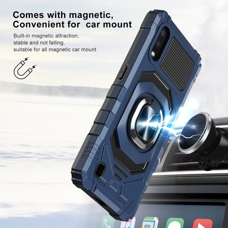 For Samsung Galaxy A01 10 PCS Armor Magnetic PC + TPU Shockproof Case with 360 Degree Rotation Ring Holder