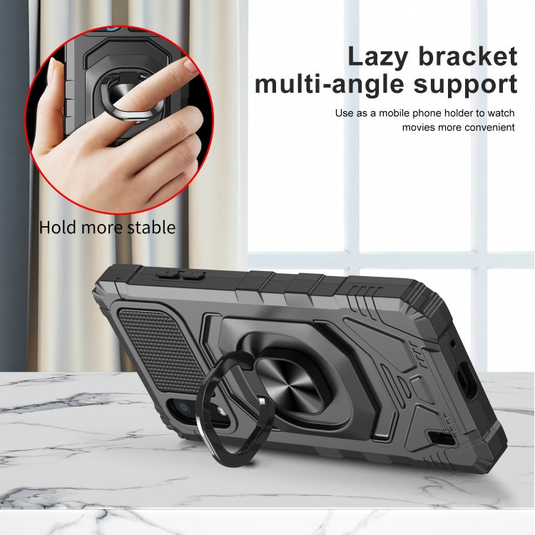 For Samsung Galaxy A01 10 PCS Armor Magnetic PC + TPU Shockproof Case with 360 Degree Rotation Ring Holder