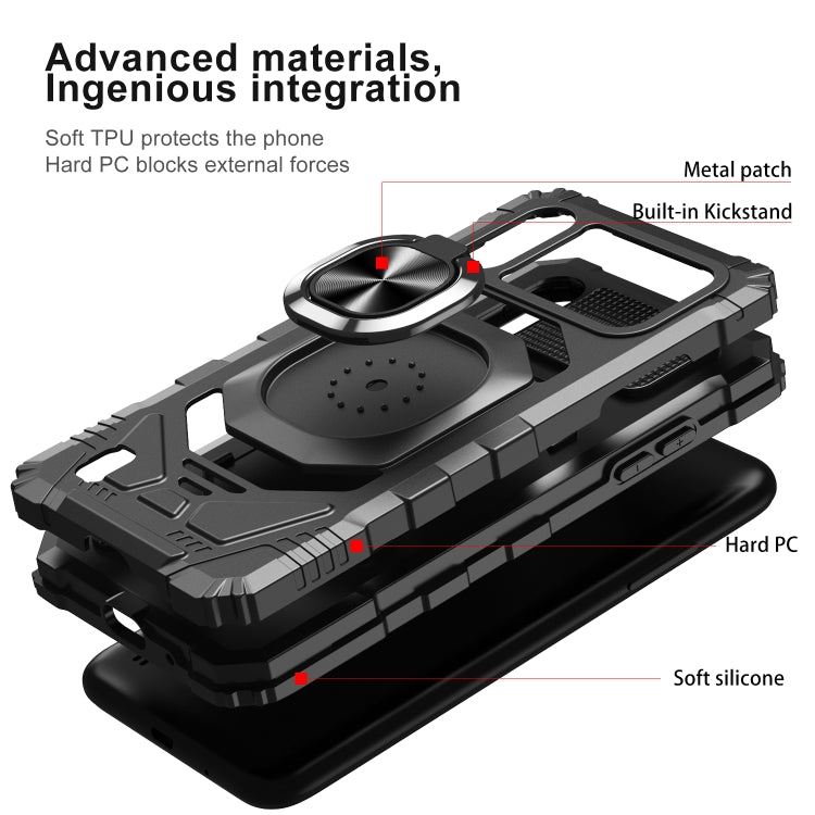 For Samsung Galaxy A01 10 PCS Armor Magnetic PC + TPU Shockproof Case with 360 Degree Rotation Ring Holder