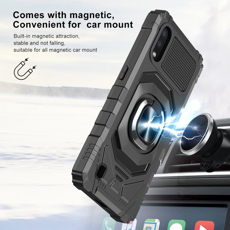 For Samsung Galaxy A01 10 PCS Armor Magnetic PC + TPU Shockproof Case with 360 Degree Rotation Ring Holder
