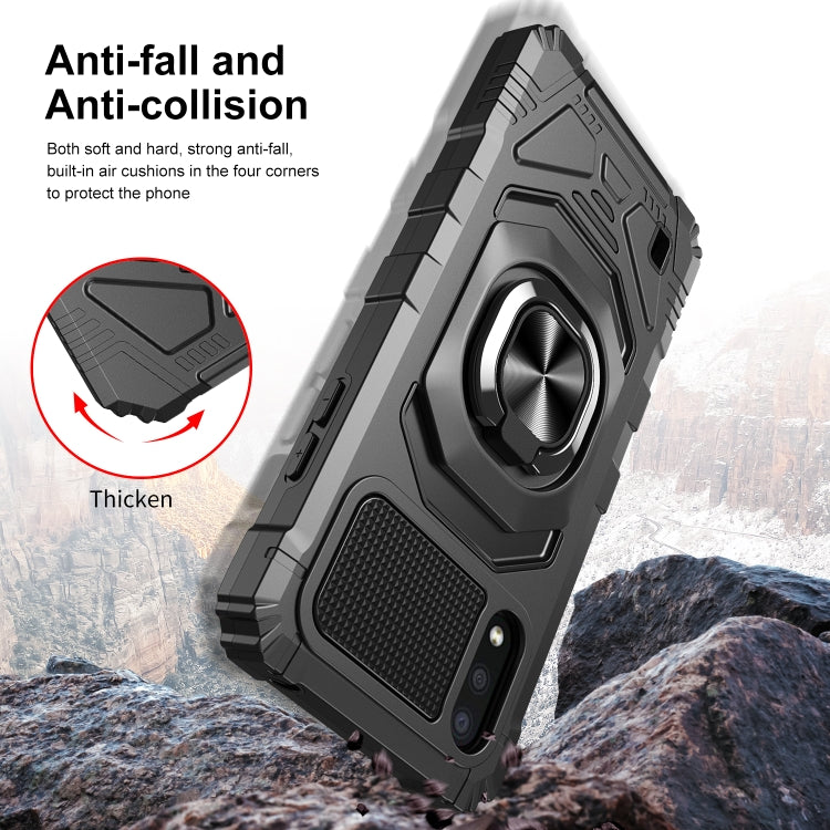 For Samsung Galaxy A01 10 PCS Armor Magnetic PC + TPU Shockproof Case with 360 Degree Rotation Ring Holder