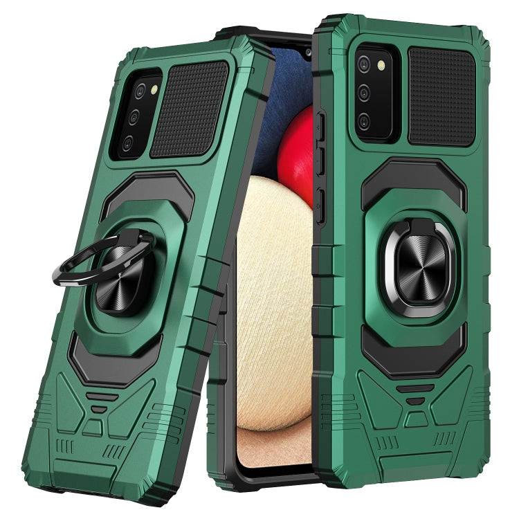 For Samsung Galaxy A02s 10 PCS Armor Magnetic PC + TPU Shockproof Case with 360 Degree Rotation Ring Holder
