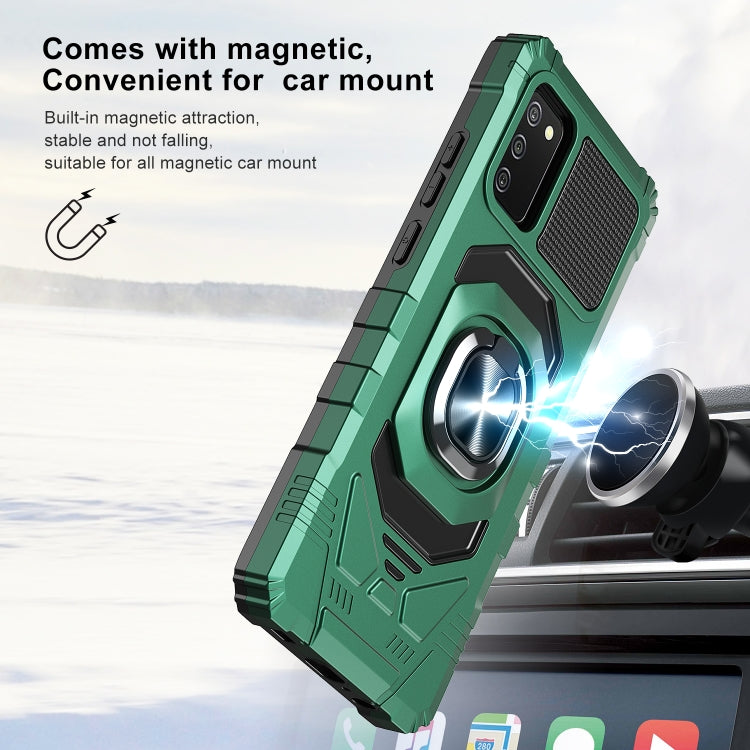 For Samsung Galaxy A02s 10 PCS Armor Magnetic PC + TPU Shockproof Case with 360 Degree Rotation Ring Holder
