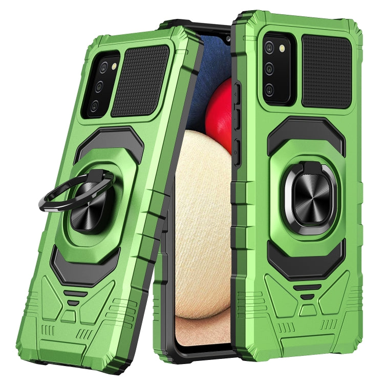 For Samsung Galaxy A02s 10 PCS Armor Magnetic PC + TPU Shockproof Case with 360 Degree Rotation Ring Holder